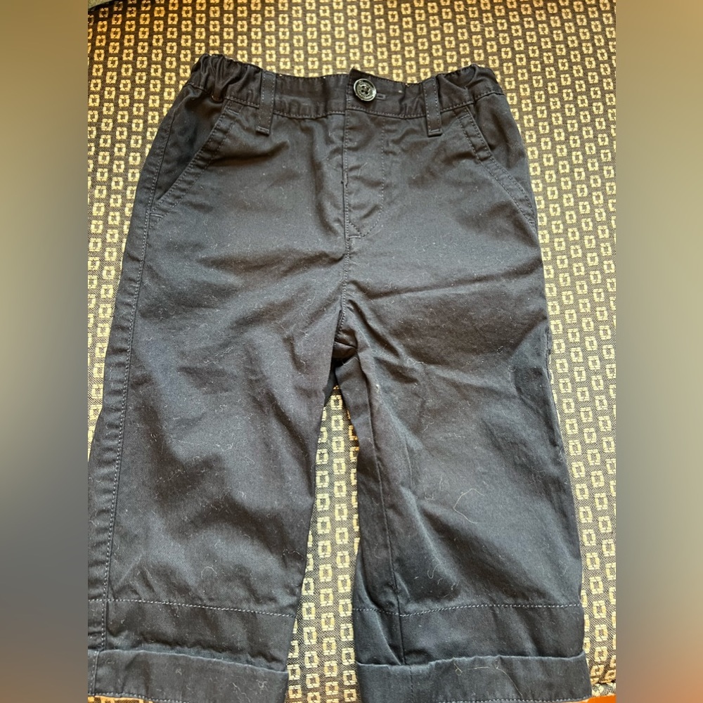 Baby Burberry Cuffed Navy Pants